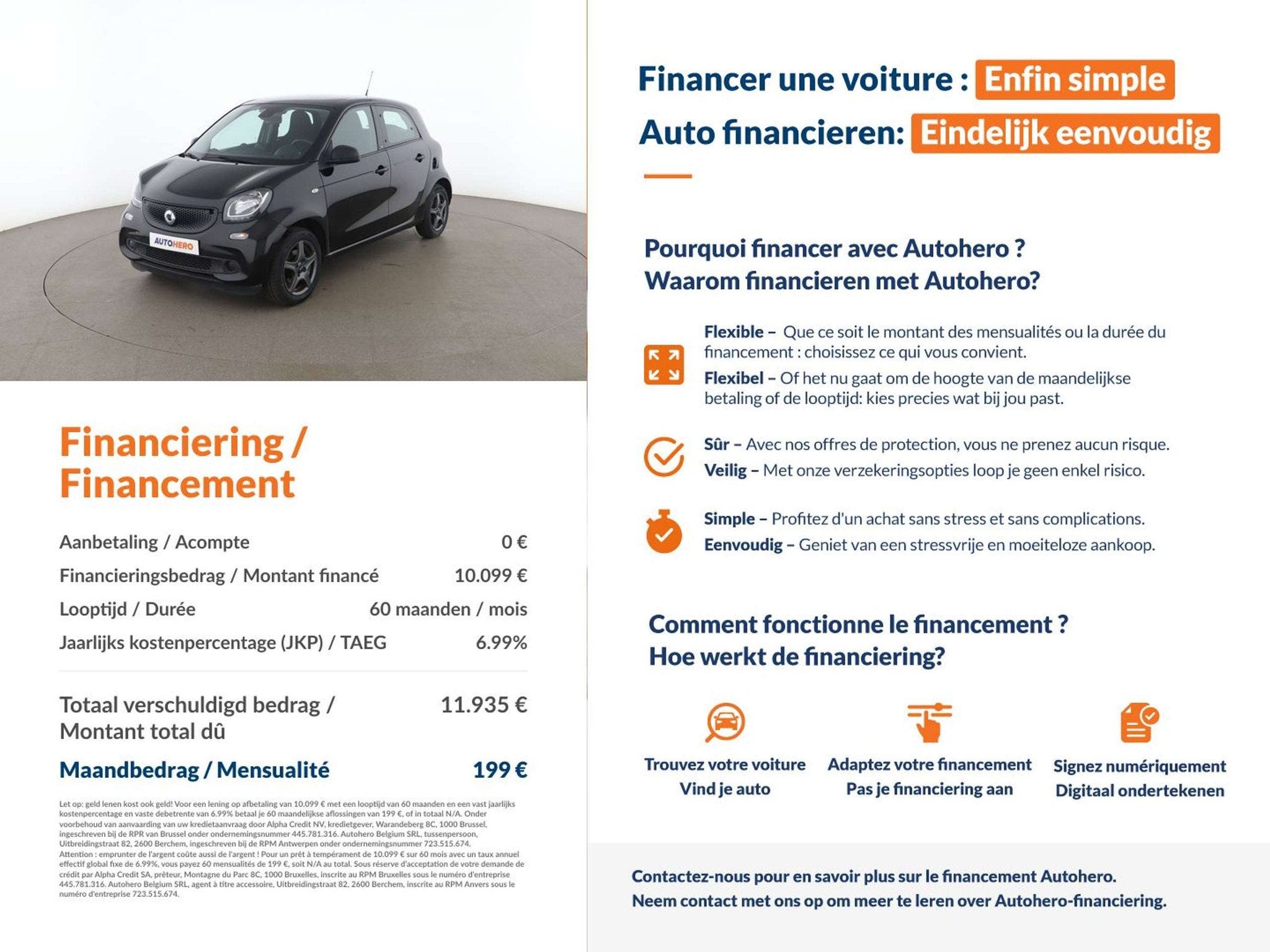 Smart Forfour 0.9 Turbo Basis passion (automatique), Autos, 1025 kg, Achat, ForFour, Noir