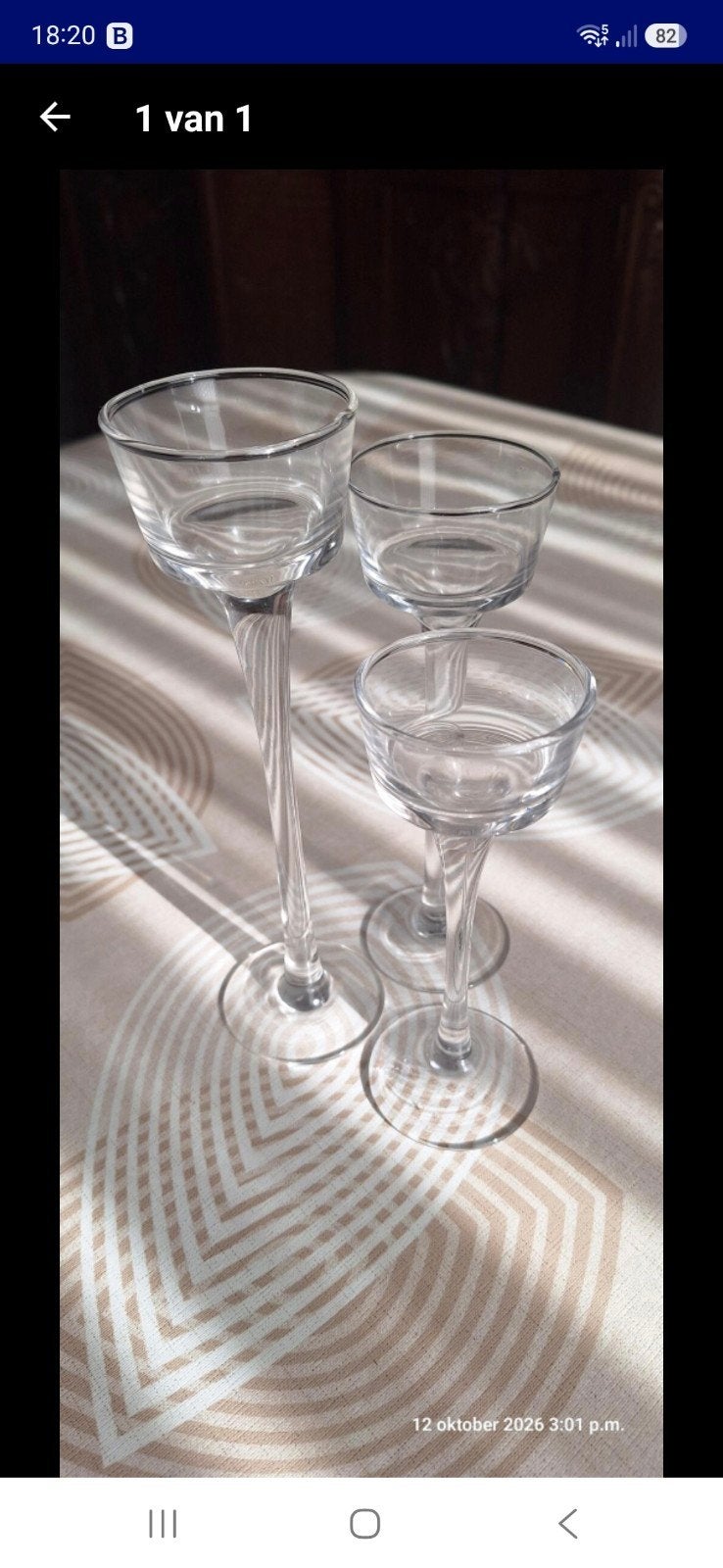GRATIS glazen theelichthouders, Ophalen, Zo goed als nieuw, Glas, Waxinelichthouder