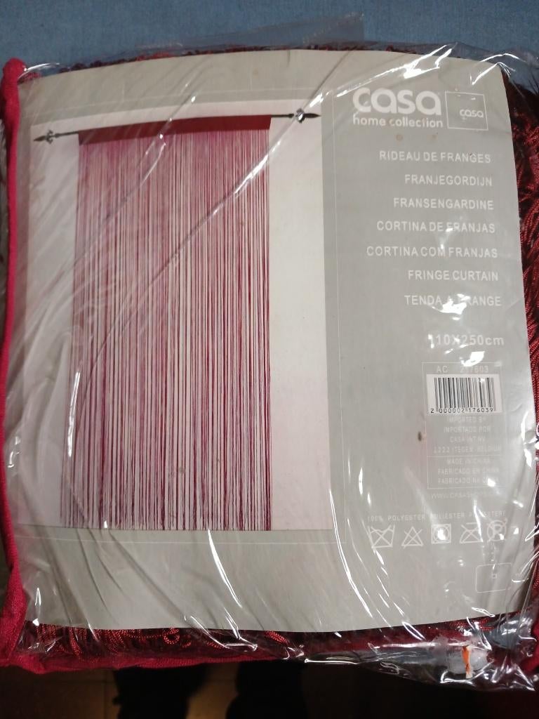 BINNEN HUIS DEURGORDIJN ROOD NIEUW, Maison & Meubles, Ameublement | Rideaux & Stores à lamelles, 100 à 150 cm, Enlèvement, 200 cm ou plus