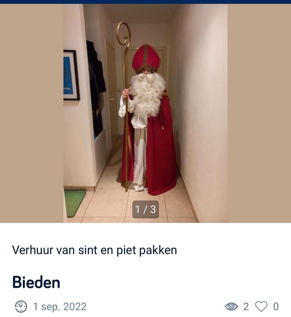 Te koop sint en 3 pieten pakken, Ophalen
