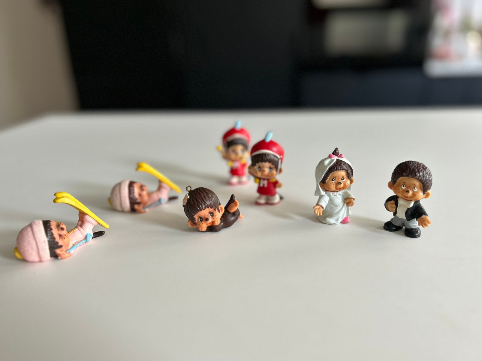 Lot vintage Monchhichi PVC-figuurtjes, Ophalen of Verzenden, Gebruikt