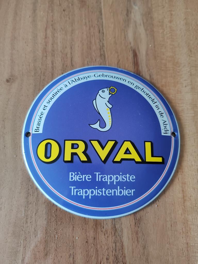 Plaque émaillée Orval, Collections, Enlèvement ou Envoi, Comme neuf, Panneau publicitaire