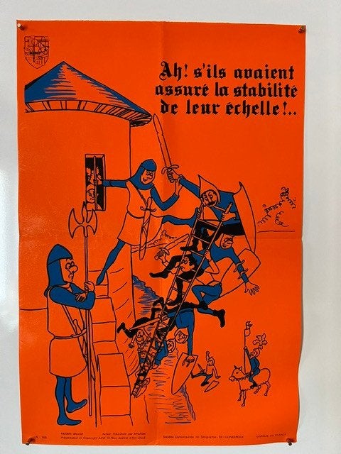 Affiche de sécurité industrielle. sécurisation des échelles, Enlèvement