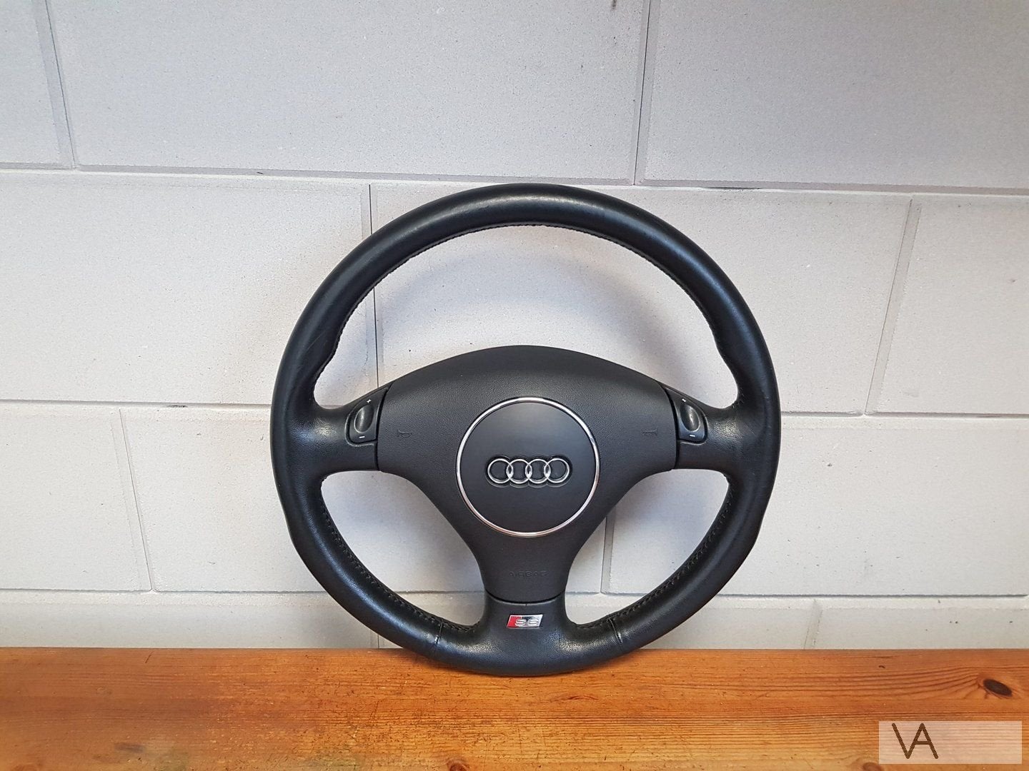 Audi S6 1997-2004 lederen stuur met airbag knoppen flippers, Gebruikt, -, -, -