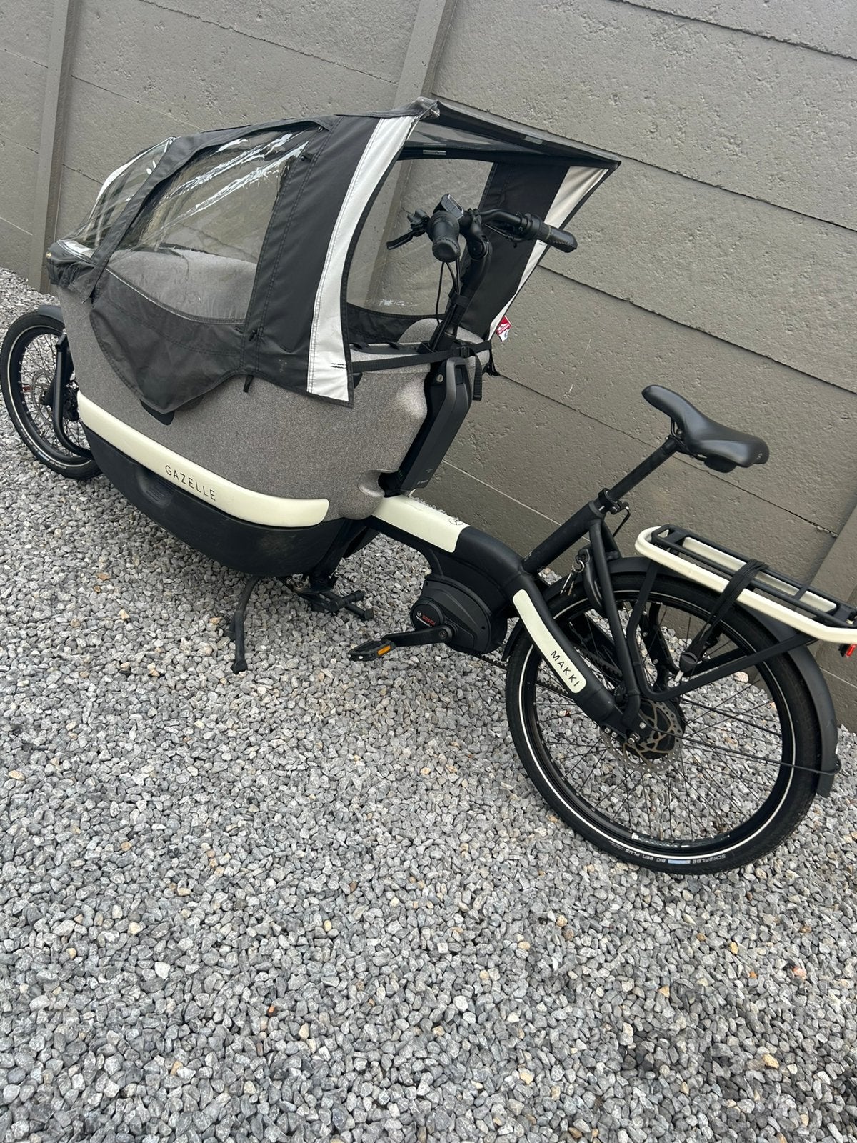 Elektrische Bakfiets Gazelle Makki, Ophalen, Zo goed als nieuw, Gazelle, Huif