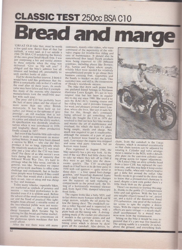 Moto BSA 250 cc. C10 collection, Verzenden, Gelezen
