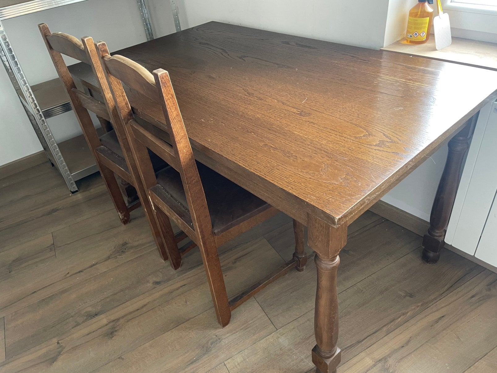 Table en bois et chaises, 100 à 150 cm, Cinq personnes ou plus, Enlèvement, 50 à 100 cm