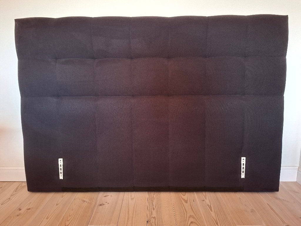 Bed hoofdeinde donkerblauwe stof, Ophalen, Gebruikt, Blauw, 120 cm