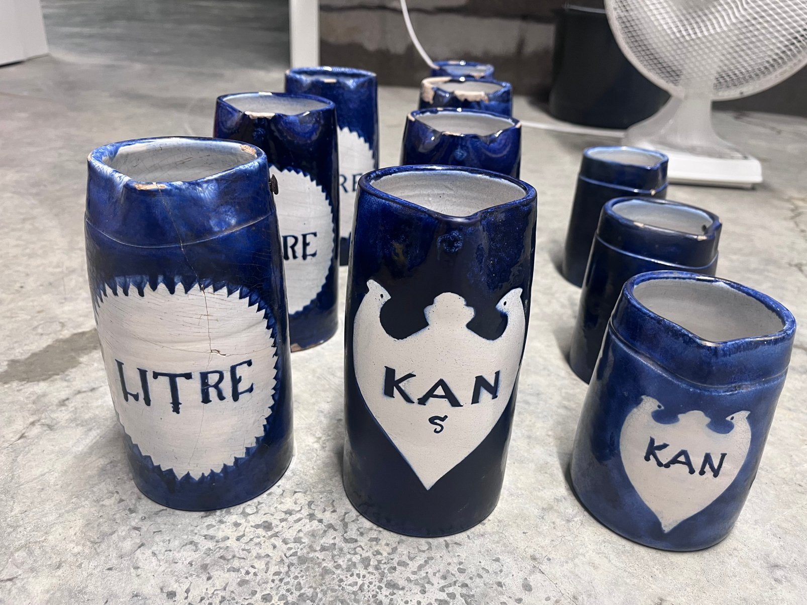 Aardenwerk potten blauw wit, Antiek en Kunst, Ophalen