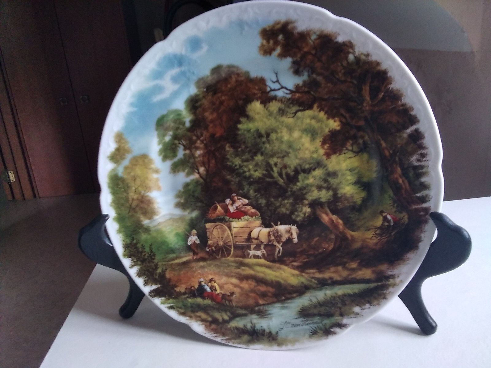 HANDGESCHILDERD WANDBORD J.C. VAN HUNNIK, Ophalen