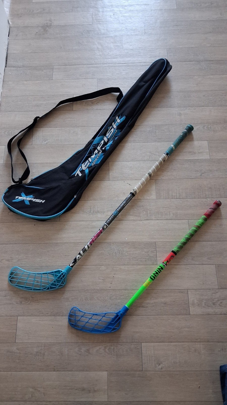 floorball sticks en tas, Enlèvement, Utilisé