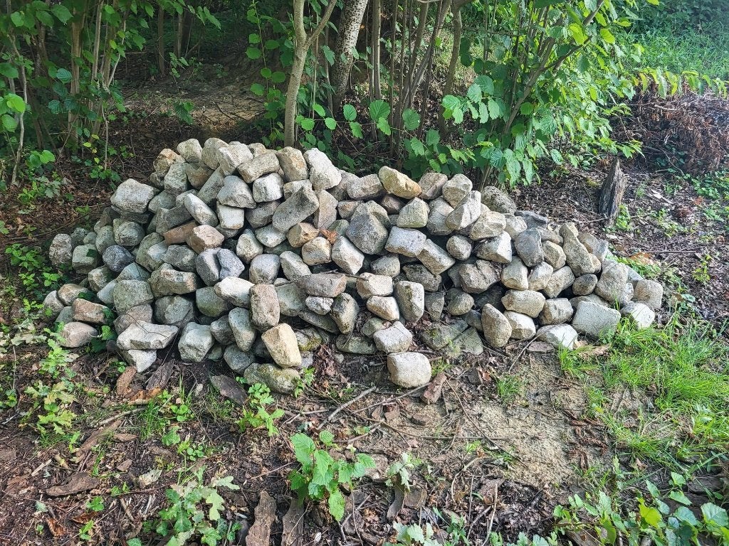 Grote keien (ca. 2 m³), Ophalen, Gebruikt, Kei
