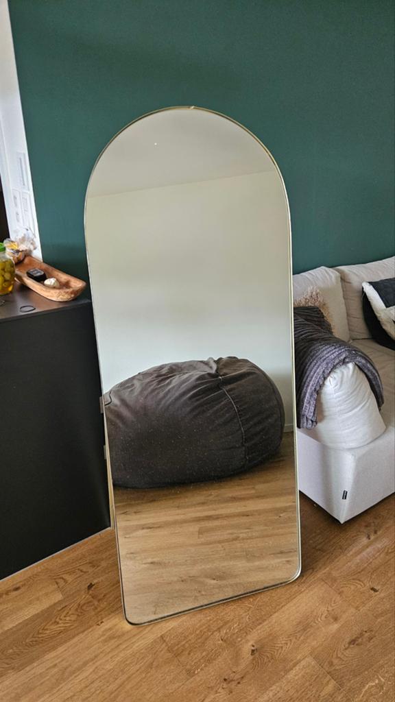 staande spiegel met gouden frame, Ophalen