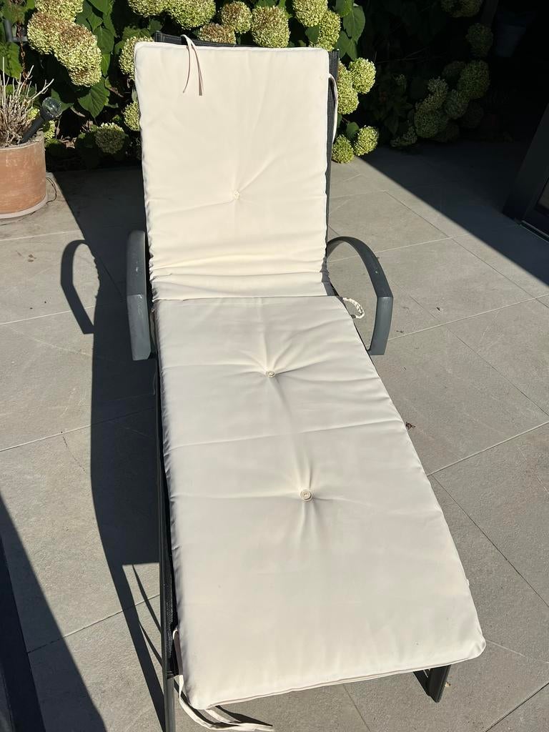 Tuinligstoel, Tuin en Terras, Ligbedden, Ophalen, Gebruikt, Aluminium, Verrijdbaar