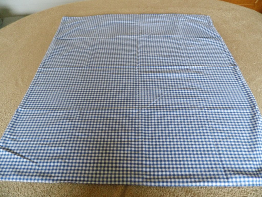 Overtrek voor park blauw/wit geruit (zelfgemaakt) 80 x 75, Kinderen en Baby's, Zo goed als nieuw, Blauw, Deken, Overige merken