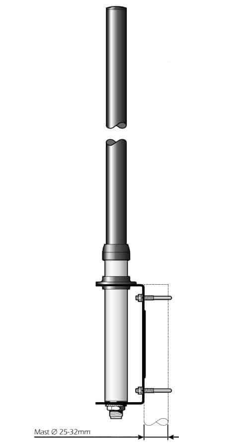 Sirio Thunder 27 vaste CB basis antenne, Ophalen of Verzenden, Zo goed als nieuw, Antenne