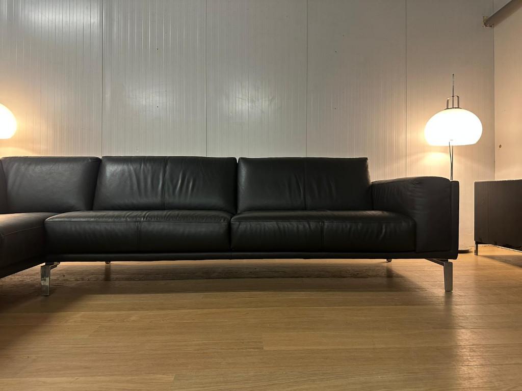 ÉTAT NEUF Leolux Bellice canapé d’angle cuir – PN: 14.500€, 150 cm ou plus, Quatre personnes ou plus, Comme neuf, Design Bankstellen Leolux