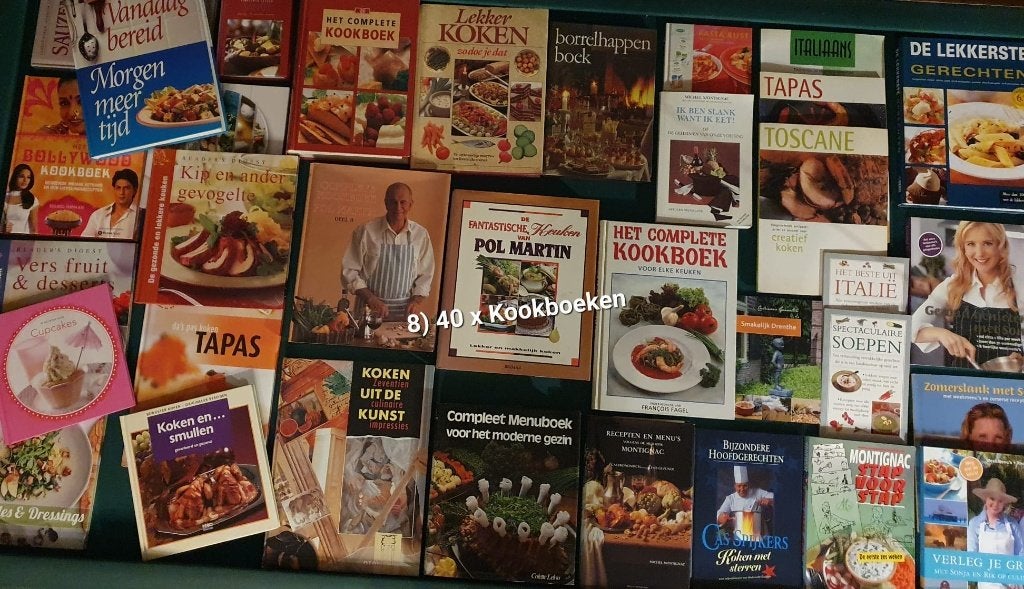 Partij van 40 kookboeken (Pol Martin, Cas Spijkers, etc.), Enlèvement, Utilisé