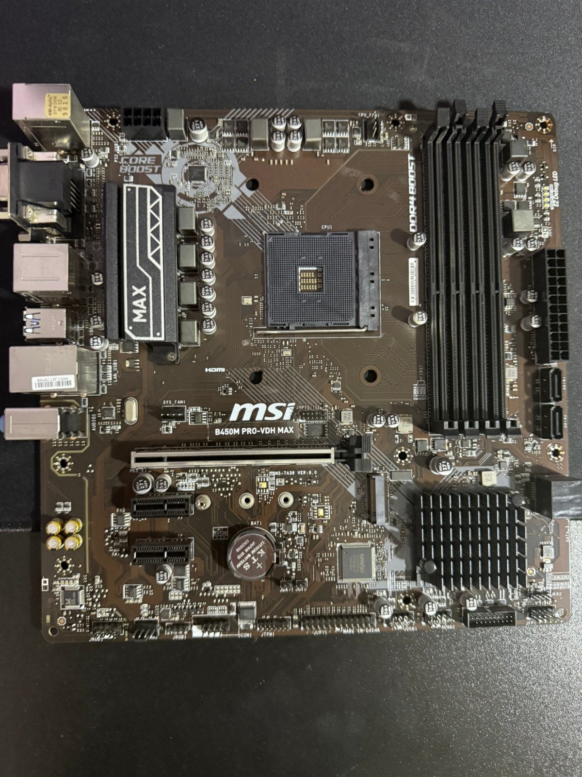MSI B450M PRO-VDH MAX moederbord, Computers en Software, Moederborden, Ophalen, Zo goed als nieuw, AMD, DDR4