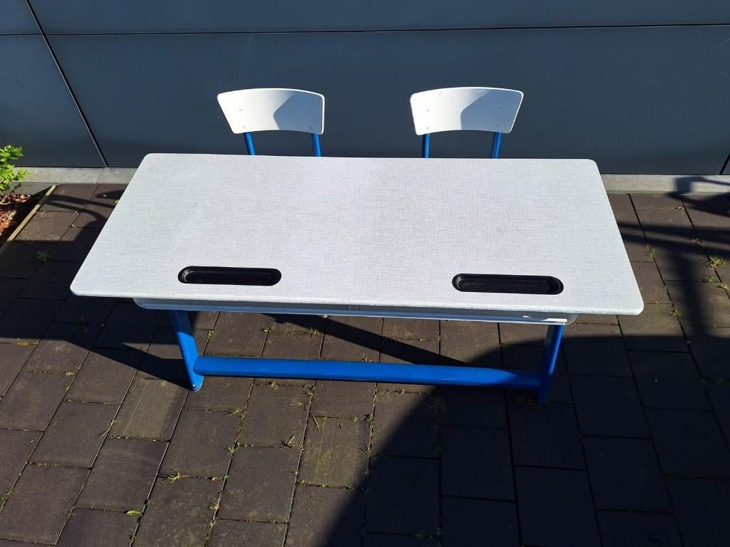 Vintage schoolbank - pupitre, Ophalen, Gebruikt, Tafel(s) en Stoel(en)