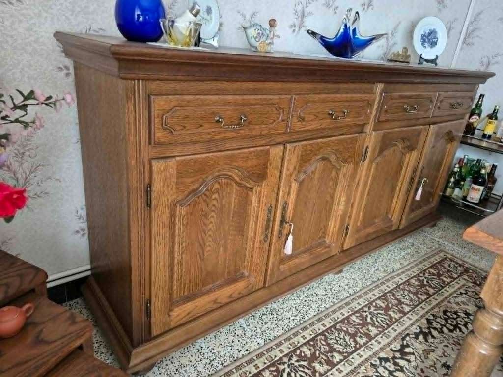 Salle à manger complète - buffet vitrine table 6 chaises, Maison & Meubles, Salles à manger complètes, Enlèvement, Comme neuf