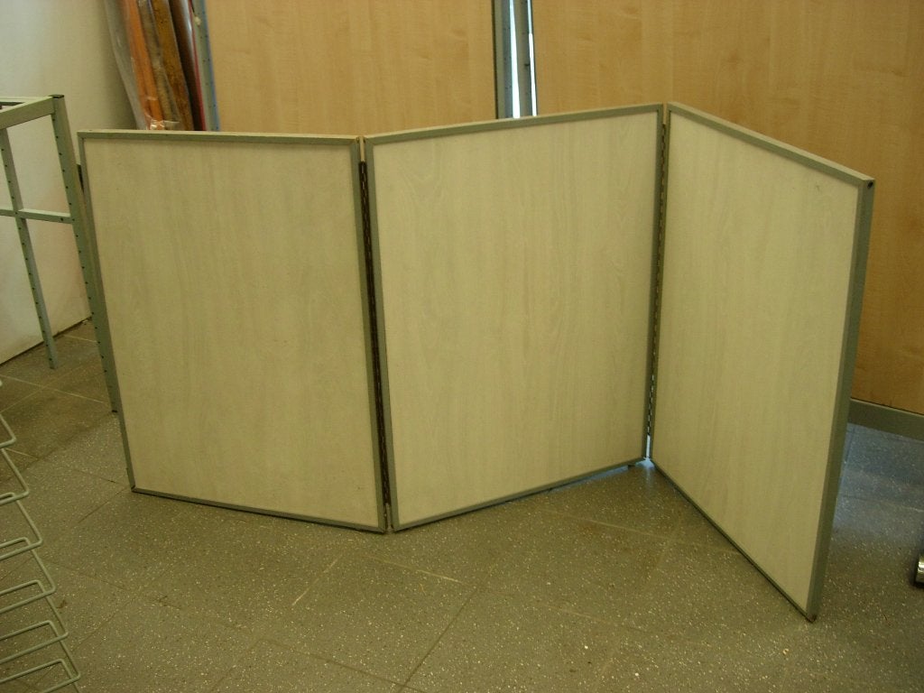 tafelplooischerm, Industriel, Utilisé, Bois, Beige