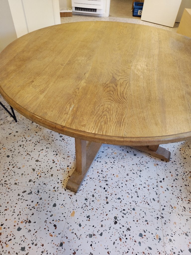 Ronde tafel massief eik 1m40 diameter, Antiek en Kunst, Ophalen
