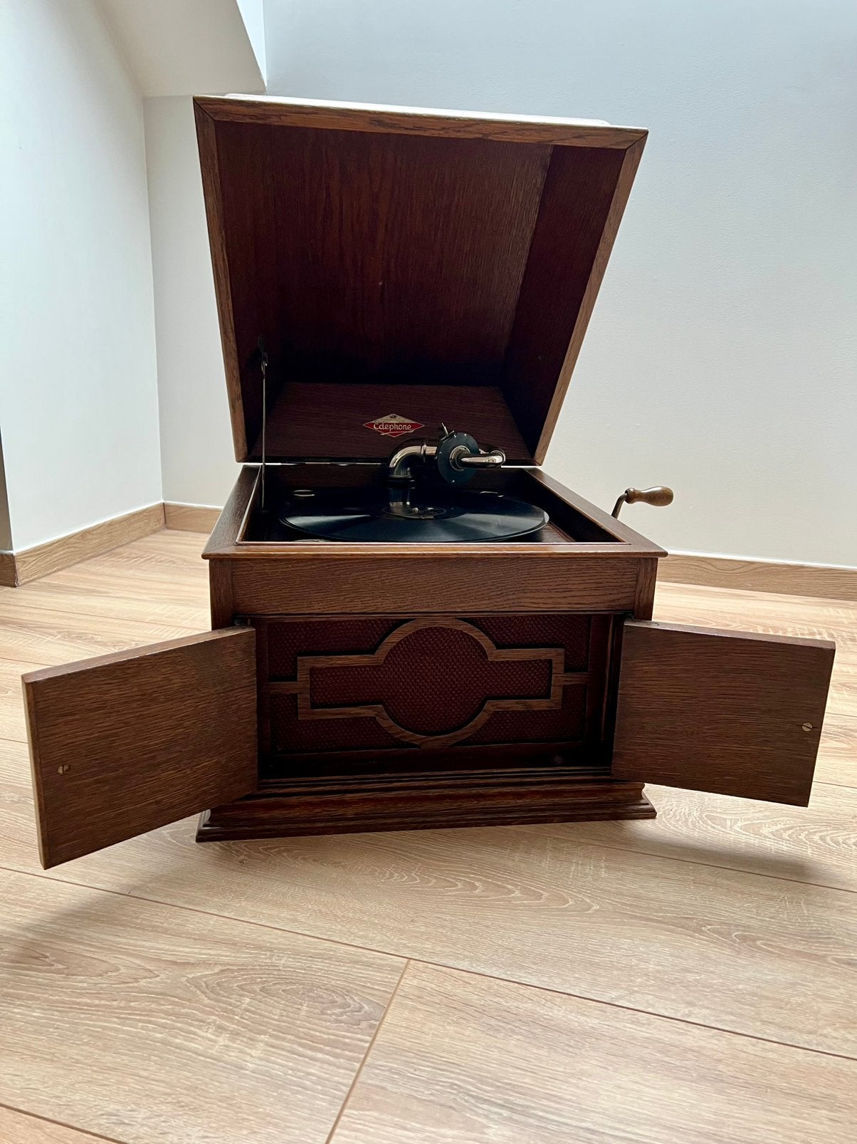 Tourne-disque vintage avec aiguilles et plaques, TV, Hi-fi & Vidéo, Enlèvement, Comme neuf, Tourne-disque, Autres marques