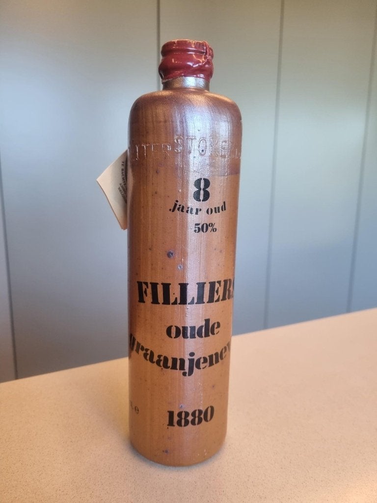 Vintage Filliers Oude Graanjenever 1880 8 jaar oud 50%, Enlèvement ou Envoi, Neuf, Autres types, Pleine