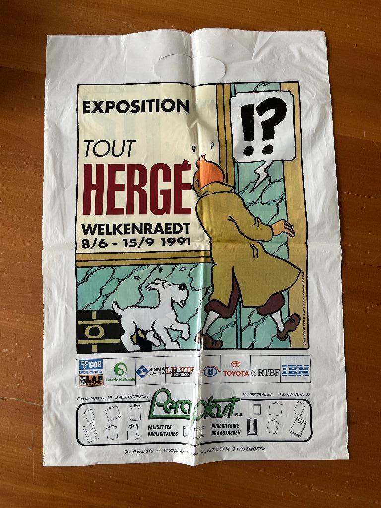 Sac shopping vintage tintin, Ophalen of Verzenden, Kuifje