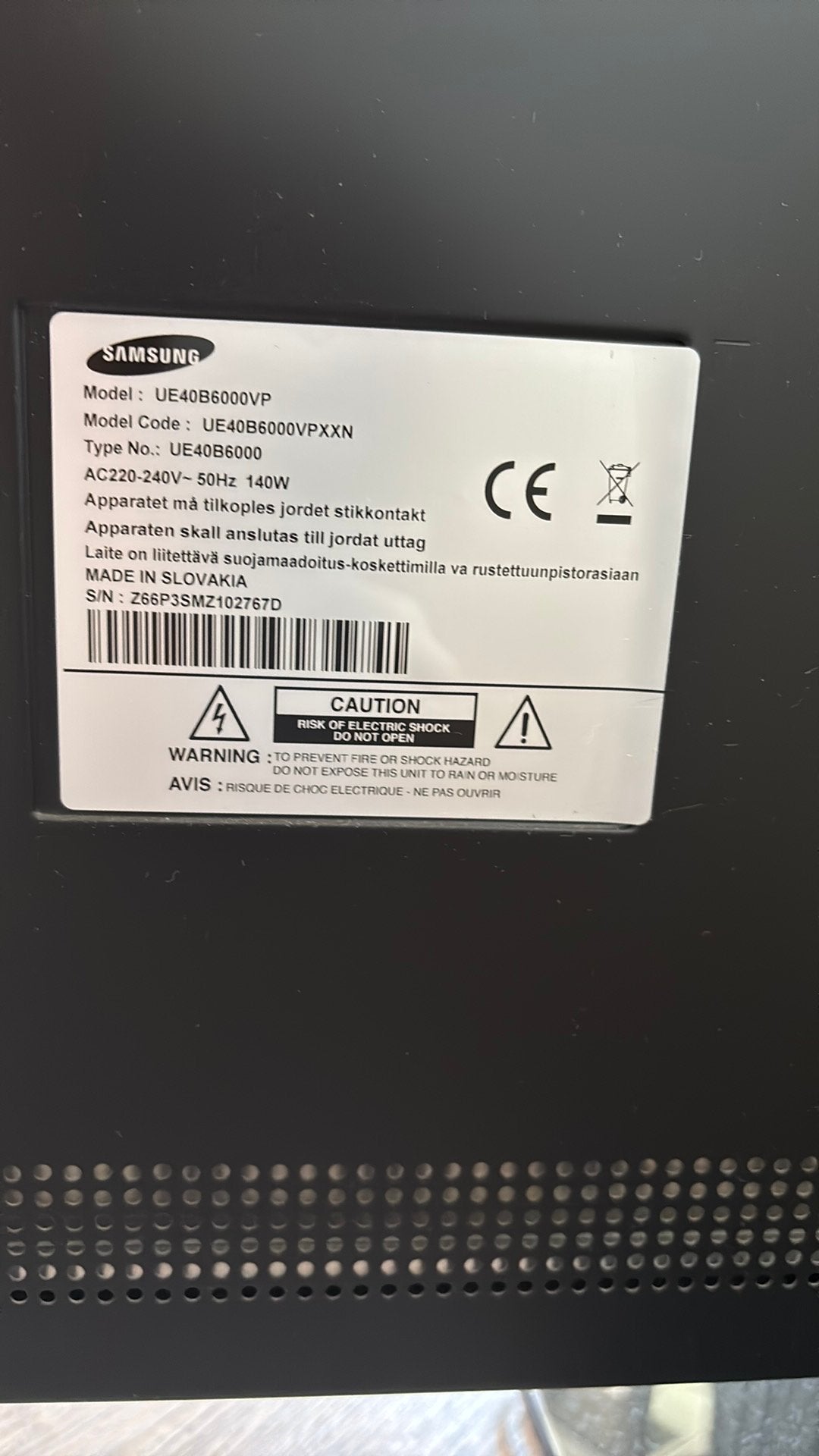 Samsung tv 40 inch, Audio, Tv en Foto, Televisies, Ophalen, 100 Hz, Samsung, 100 cm of meer