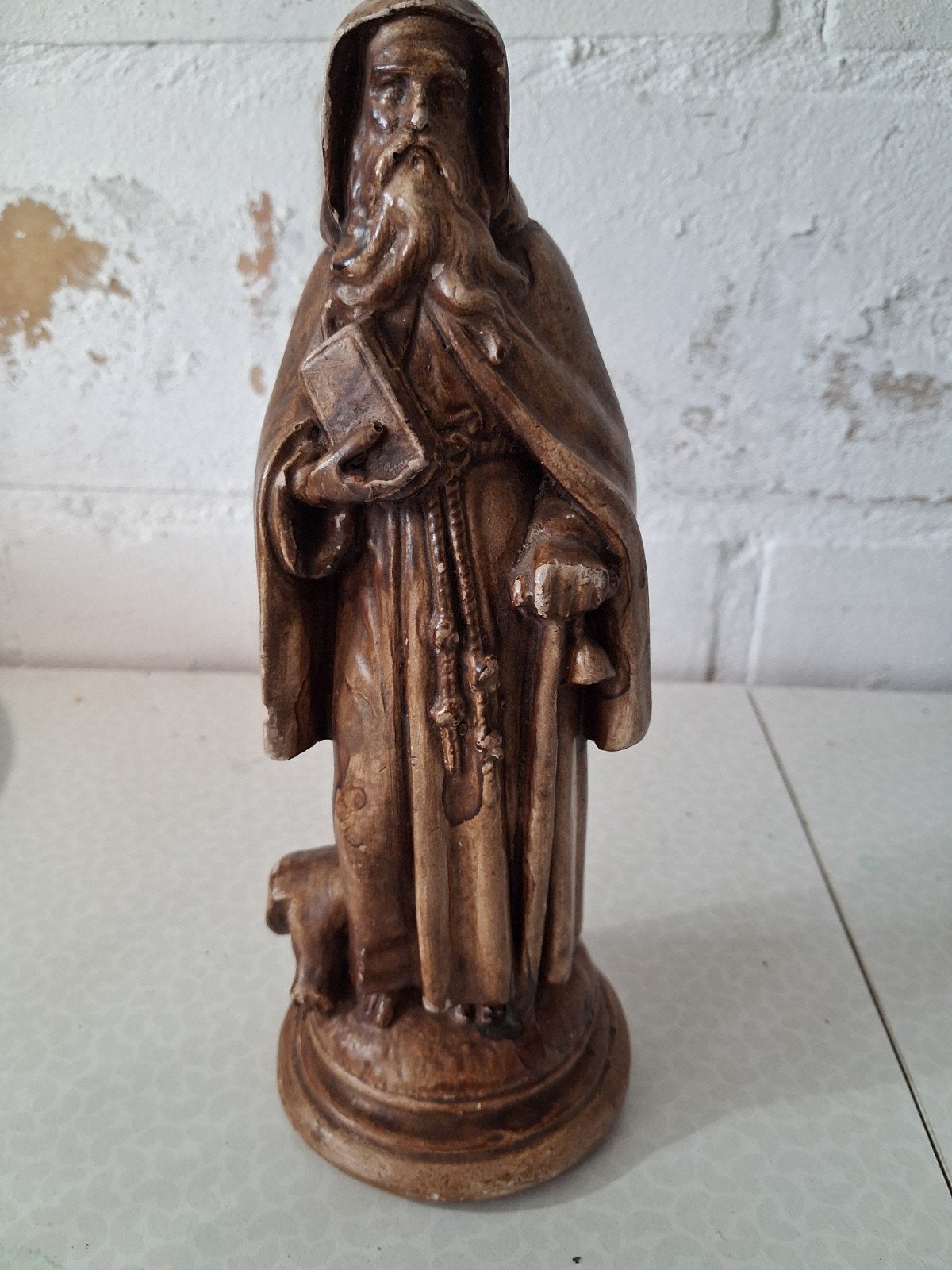 gips beeldje sint Antonius abt met varken, Ophalen of Verzenden