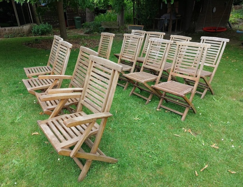 Tuinstoelen Teak uitvoering, Jardin & Terrasse, Chaises de jardin, Enlèvement, Utilisé, Bois de teck, Pliant