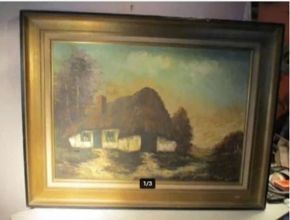 Belle œuvre peinte ancienne « Old Farm » - Nora Verheyden, Enlèvement ou Envoi, Paysage, Toile, Signé