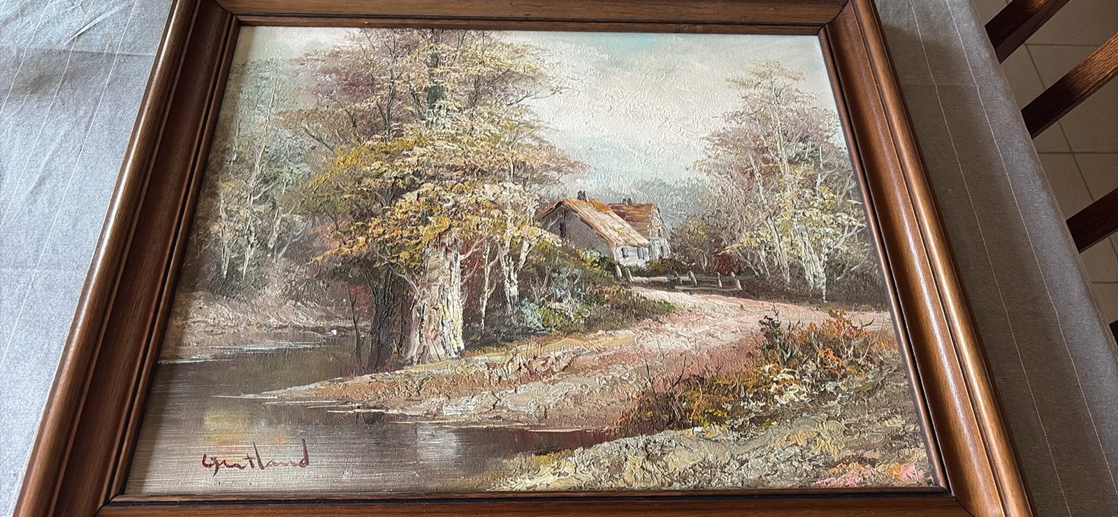 Chinese vaas antieke lamp brugse kant en andere schilderijen, Ophalen