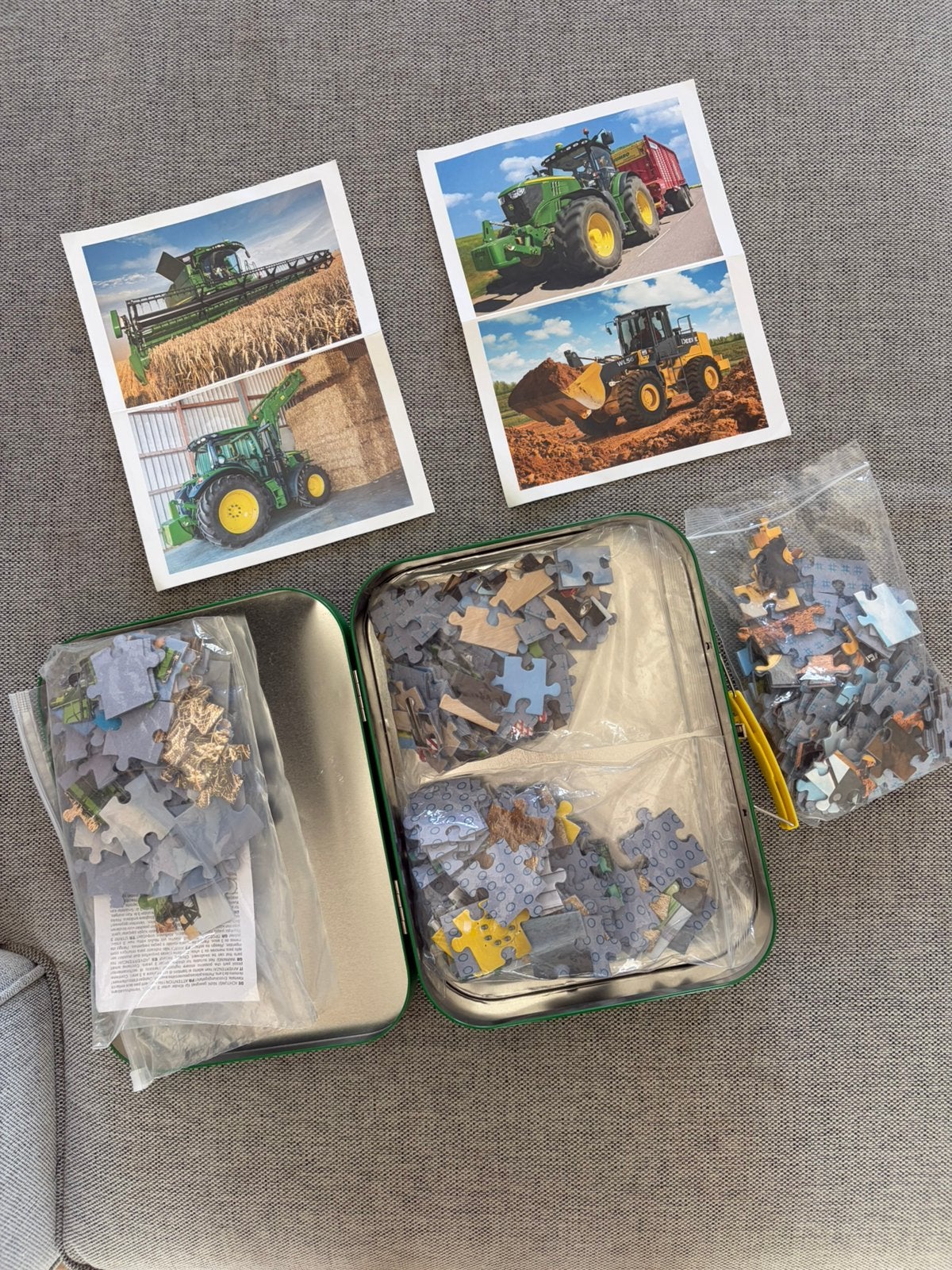 John Deere puzzels 4stuks, Ophalen of Verzenden, Gebruikt