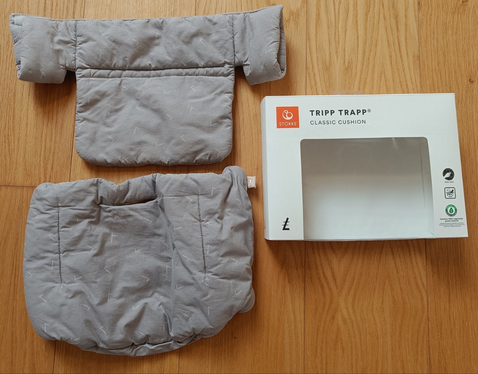Tripp Trapp kussen Stokke - grijs, Kinderen en Baby's, Ophalen of Verzenden, Grijs, Kussen