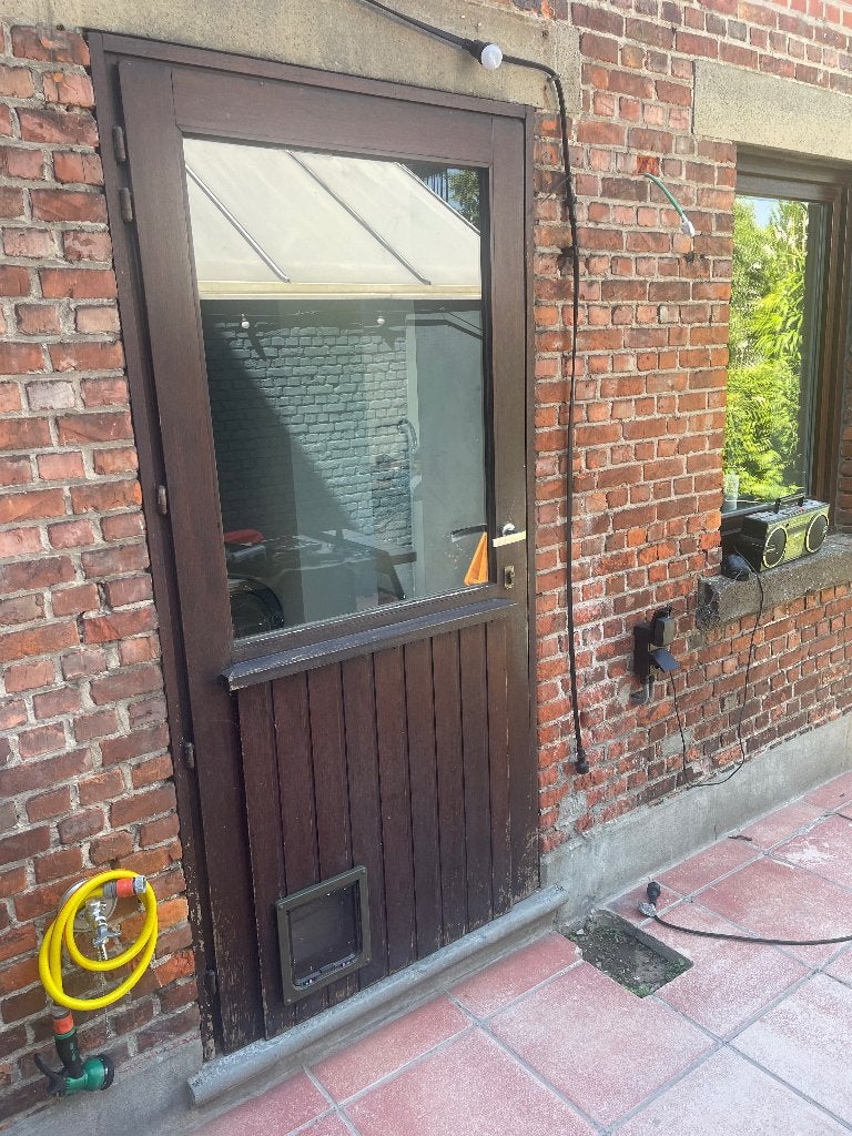 Houten buitendeur, Ophalen, Gebruikt, 80 tot 100 cm, Buitendeur