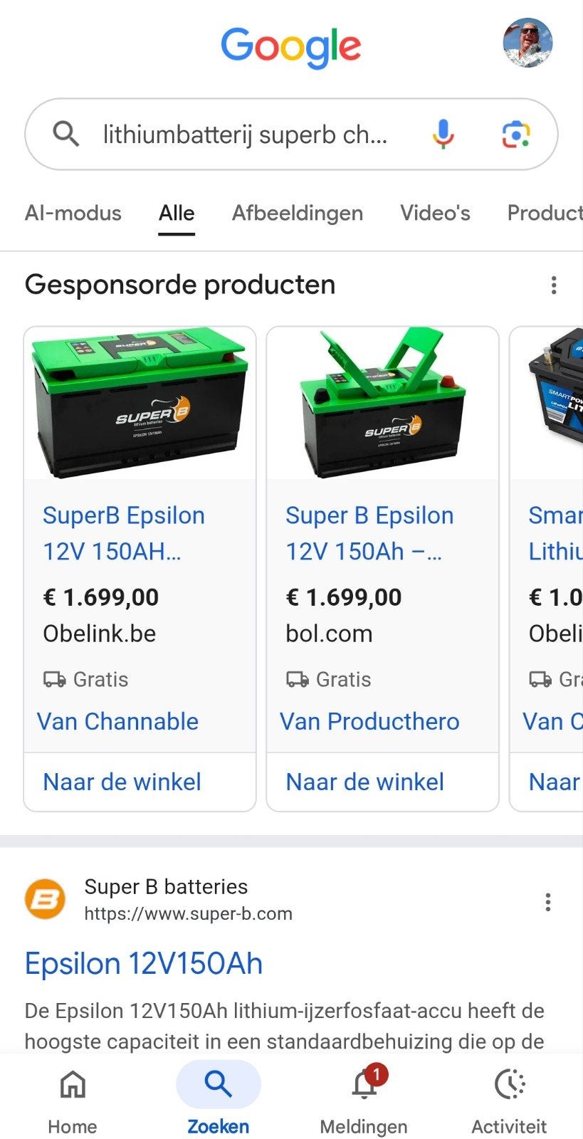 B Charge Lithiumbatterij 150A. Zo goed als nieuw., Caravans en Kamperen, Ophalen