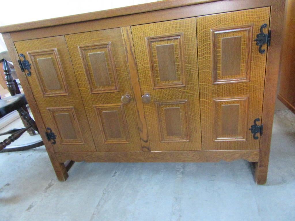meuble multimédia en bois placage chêne, Maison & Meubles, Enlèvement, Utilisé, Chêne