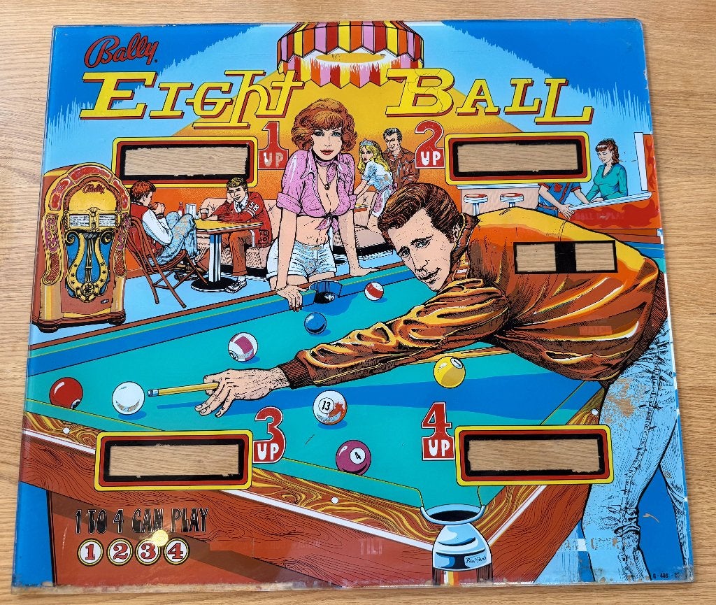Pare-brise Bally Eight Ball 1977, Pièces ou Jeu en panne, Bally, Utilisé, Enlèvement