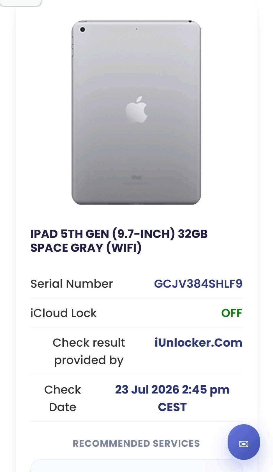 IPAD 5TH GEN (9.7-INCH) 32GB SPACE GRAY (WIFI), Ophalen