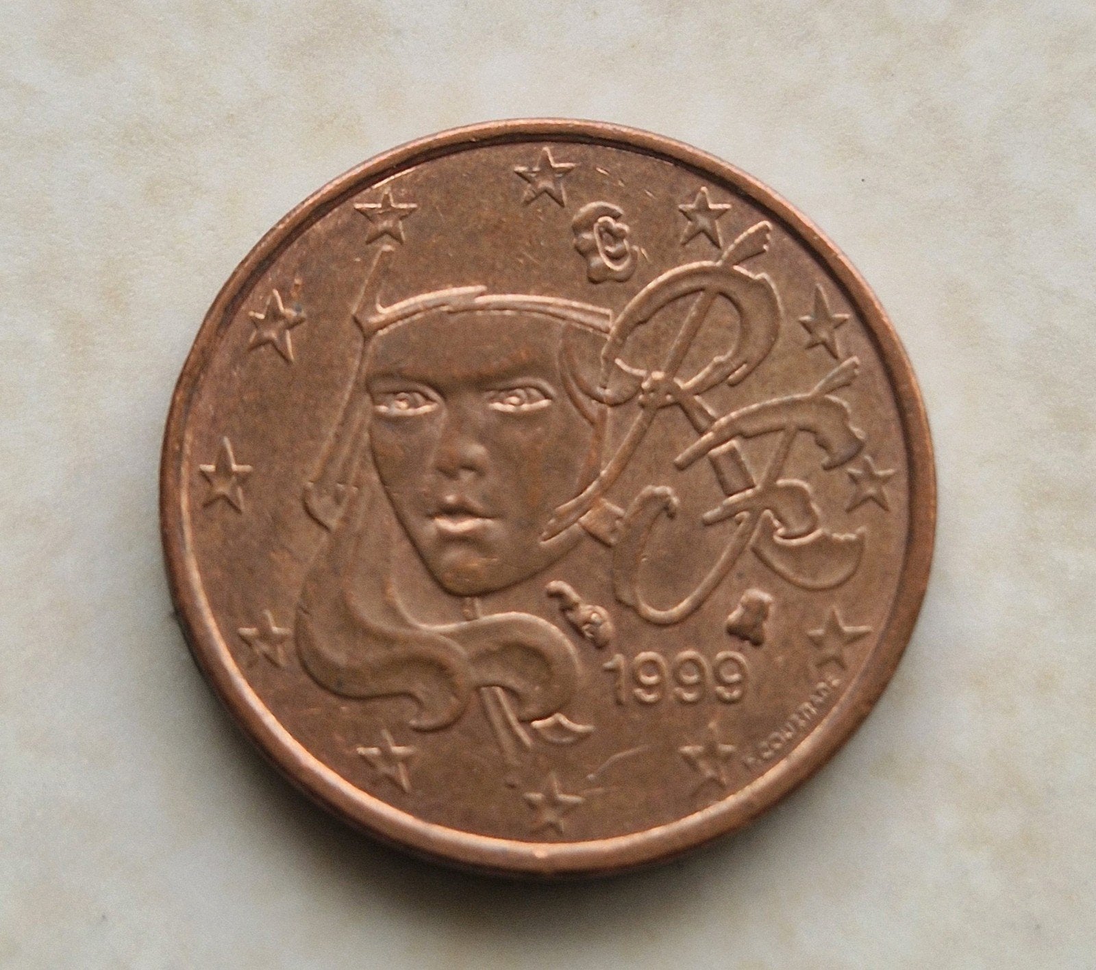 1999, France , 1 Euro Cent Coin, Postzegels en Munten, Ophalen of Verzenden