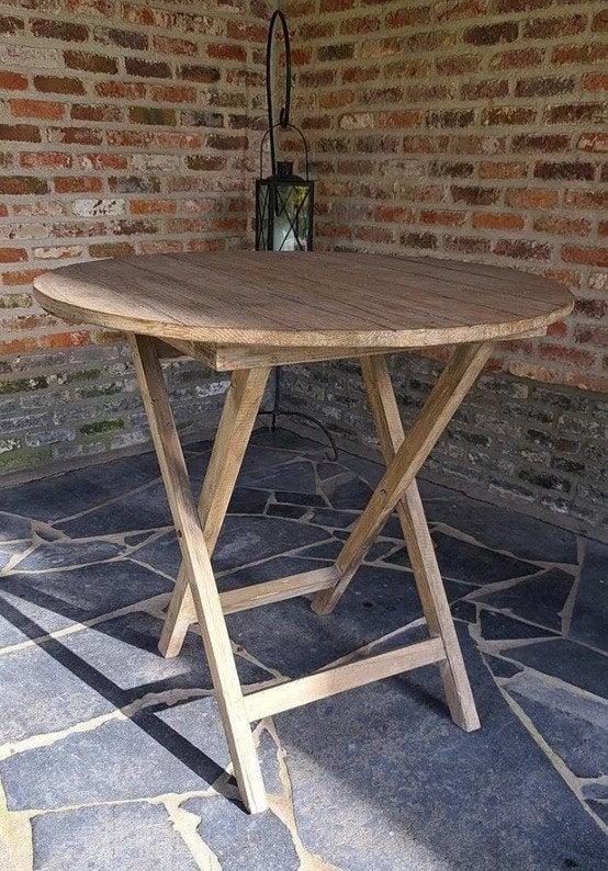 Ronde, opklapbare tafel, Ophalen
