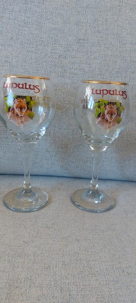 2 lupulusglazen 15 cl, Verzamelen, Biermerken, Ophalen of Verzenden