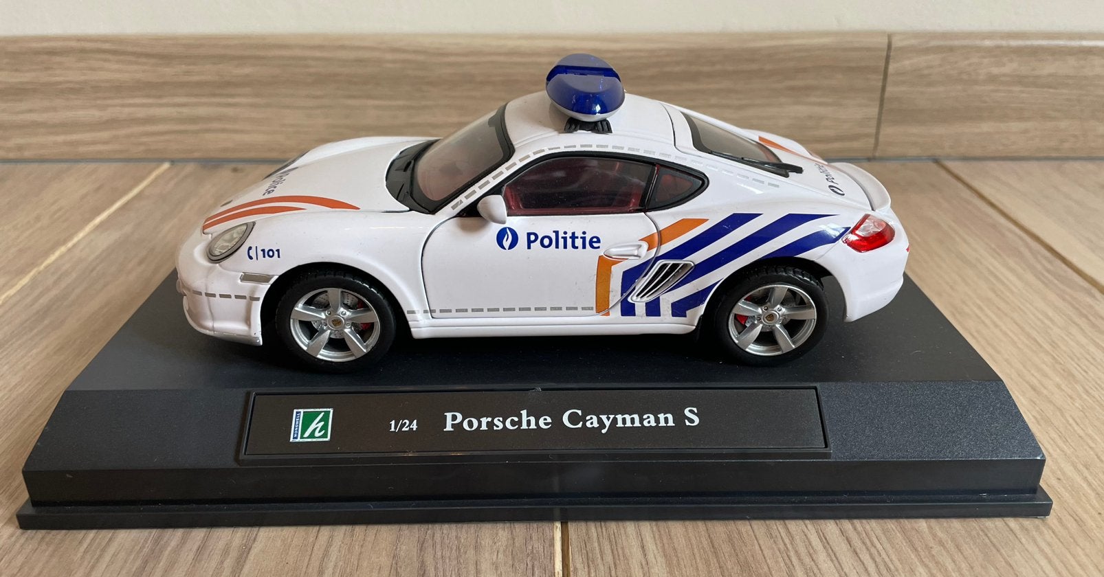 Hongwell Cararama Porsche Cayman S Politie 1:24, Ophalen, Zo goed als nieuw