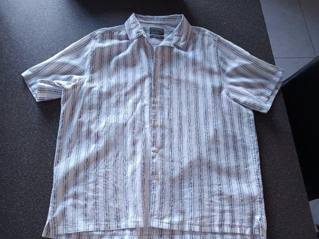 Heren hemd XL streepjes, Kleding | Heren, Wit, Ophalen of Verzenden, Zo goed als nieuw, Halswijdte 43/44 (XL)