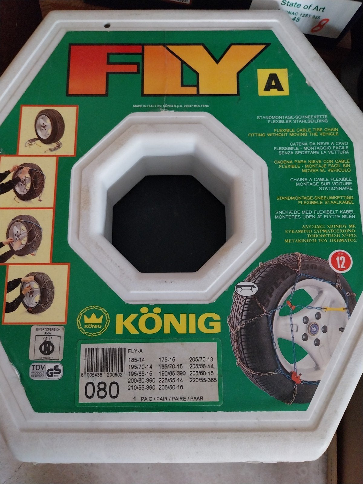 Chaînes à neige König FLY-A taille 080, étui d'origine, Enlèvement