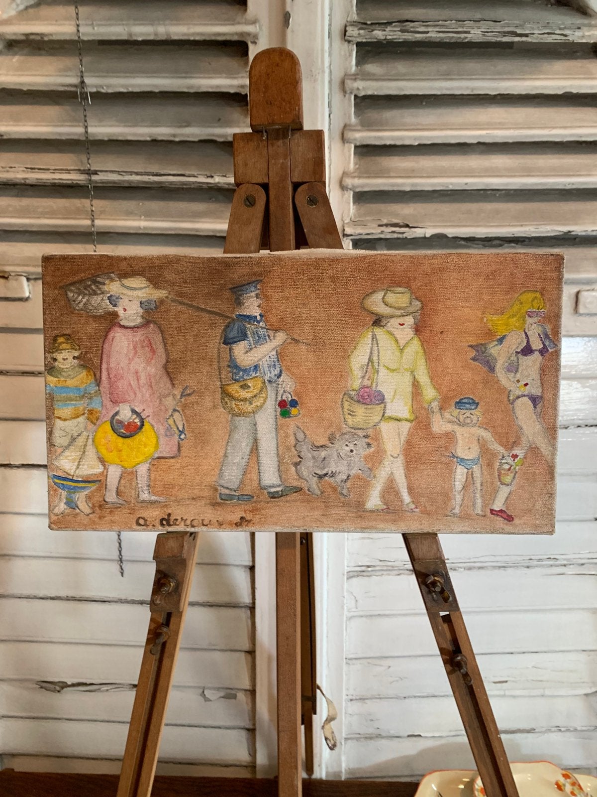 Olieverf op doek, Antiek en Kunst, Maritiem / water, Doek, Ophalen of Verzenden, Handgeschilderd