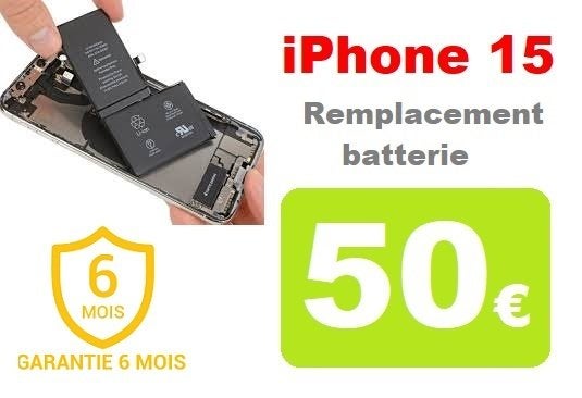 Remplacement batterie iPhone 15 à Bruxelles Garantie, Enlèvement, Apple
